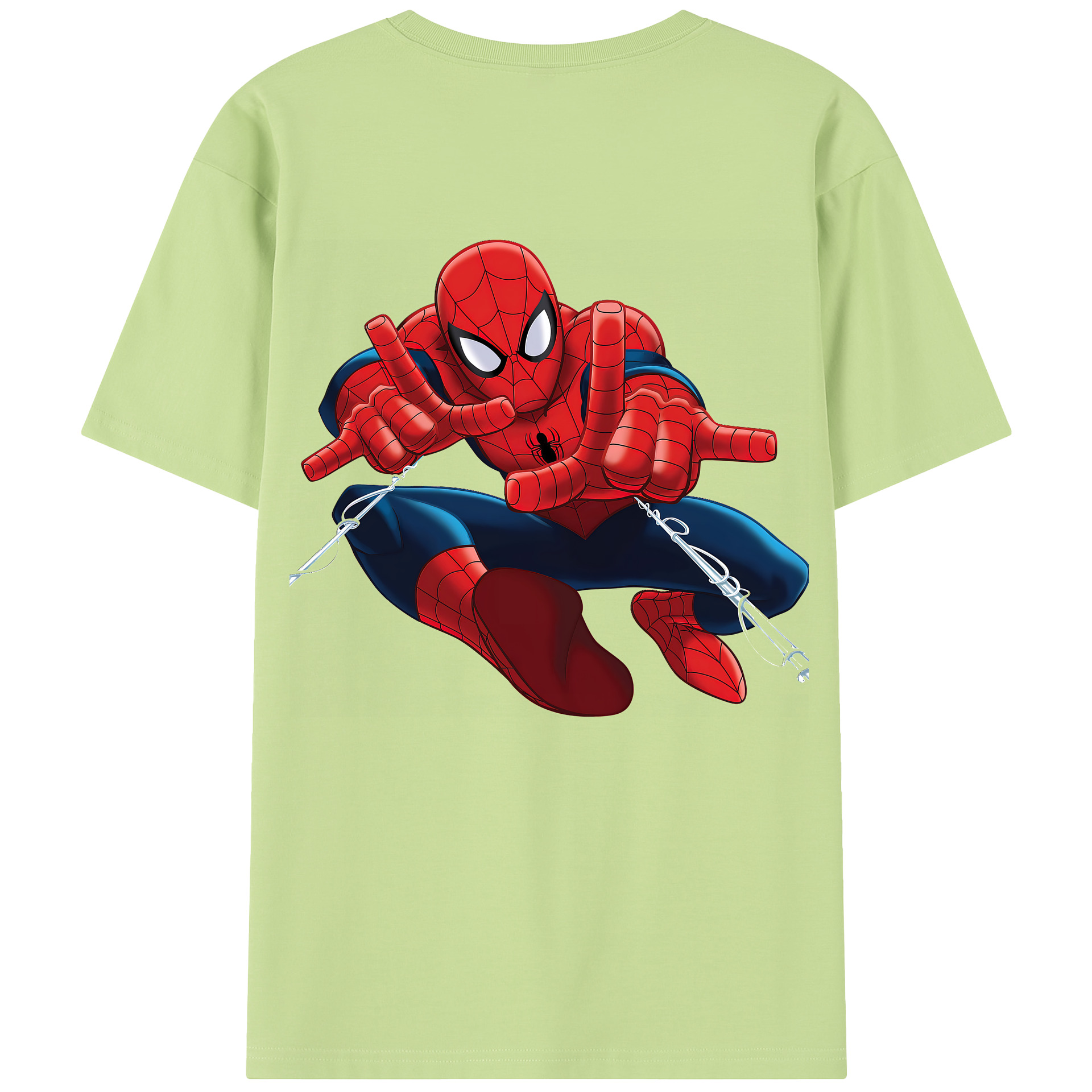 （画像用） Spider Man スパイダーマン 綿100％半袖Tシャツ（背面プリント）